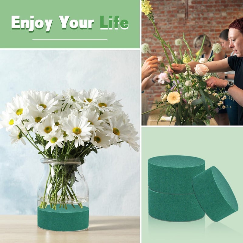 SupKing 8 Pcs Floral Foam Blocks 3.15" Round Green Wet Dry Flower Foam Florist Plant Foam for Fresh Artificial Flower Arrangements - Image 4
